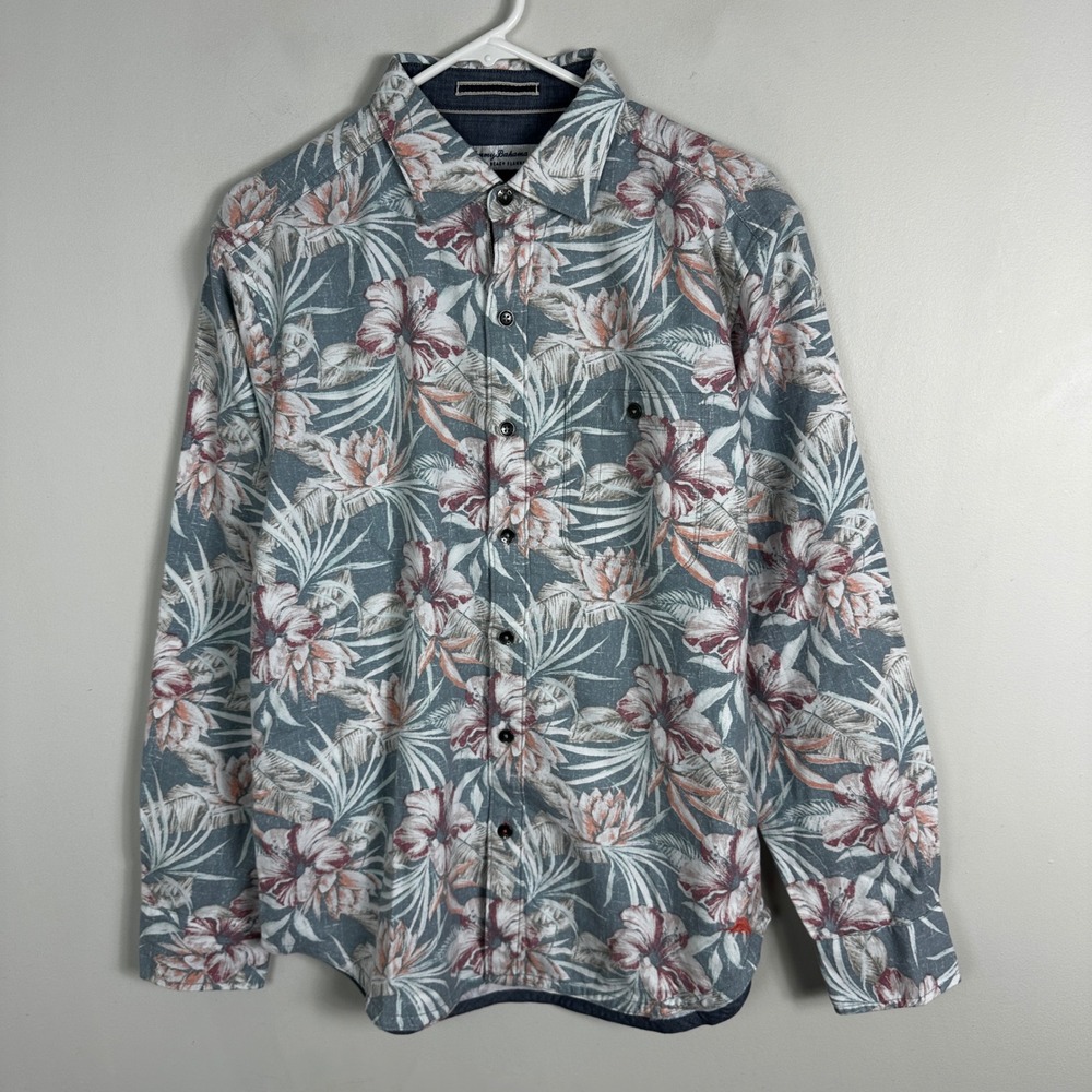 Tommy Bahama Canyon Beach Flannel Button Down Floral Shirt Men Size Medium NEW